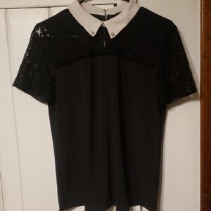 Elegant Black Lace Women's Top